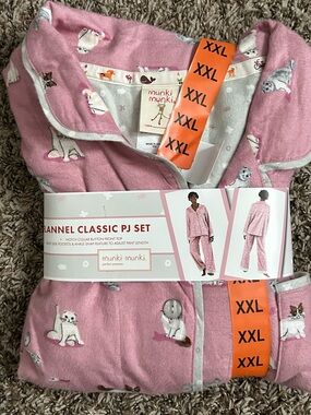 Munki Munki Pink Flannel Pajama Set Taylor Swift Cats NEW 2XL